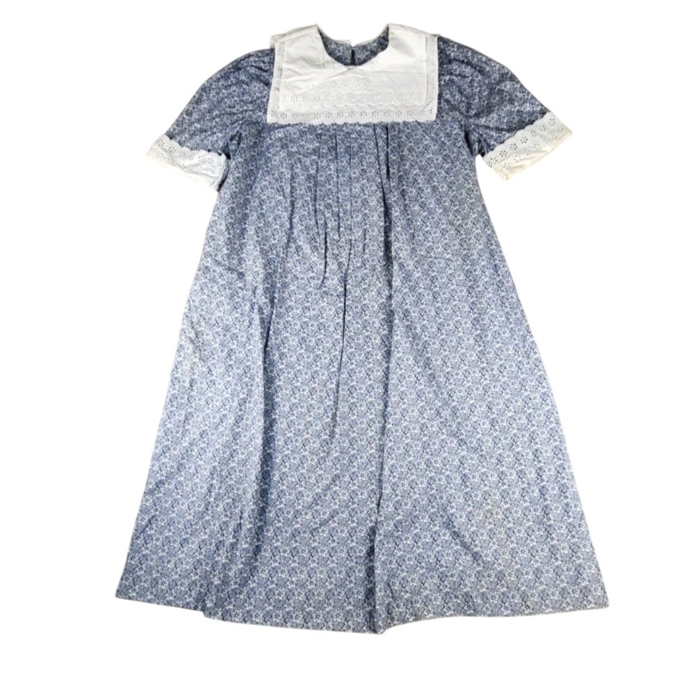 Vintage Dressing For 2 Ltd Maternity Dress 24 Blue Floral Maxi Cottage Prairie